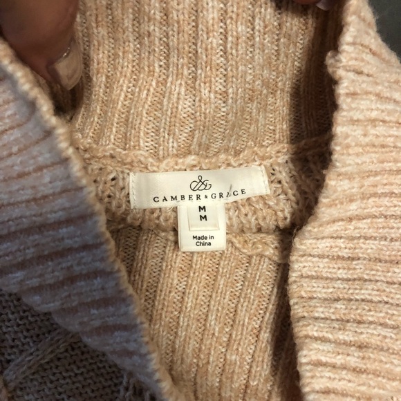 Asymmetrical knit design sweater/tunic with mock neck. Long, soft and comfy! - Picture 4 of 4